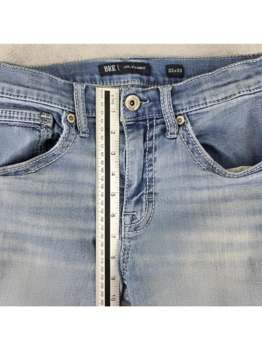 BKE Jake Jeans Mens 32x32 Blue Straight Light Wash Stretch Denim